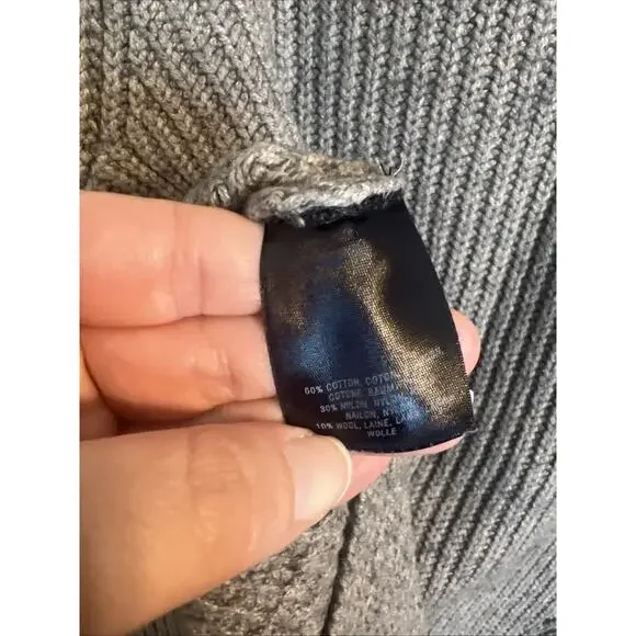 Anthropologie Moth Womens Pullover Sweater Size Small Gray High Low Chunky Knit - Picture 6 of 8